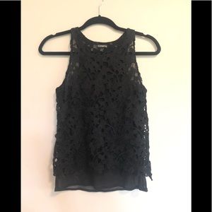 Express floral detail top black XS